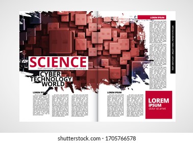 Printing magazine with 3D rendering technology concept easy to editable