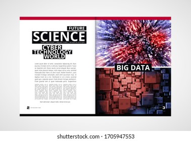 Printing magazine with 3D rendering technology concept easy to editable