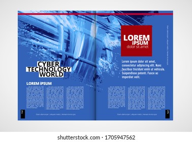 Printing magazine with 3D rendering technology concept easy to editable