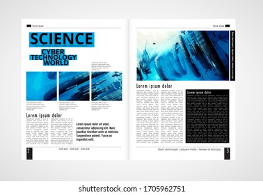 Printing magazine with 3D rendering technology concept easy to editable