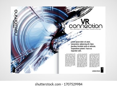 Printing magazine with 3D rendering technology concept easy to editable