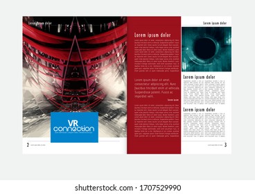 Printing magazine with 3D rendering technology concept easy to editable