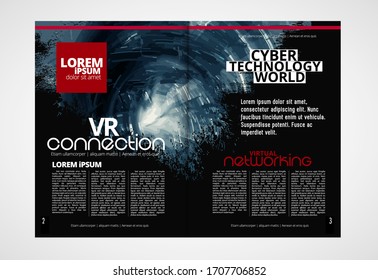 Printing magazine with 3D rendering technology concept easy to editable