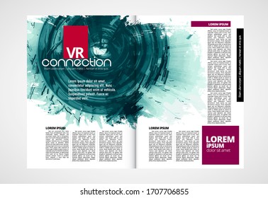 Printing magazine with 3D rendering technology concept easy to editable