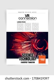 Printing magazine with 3D rendering technology concept easy to editable