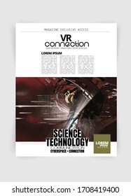 Druckzeitschrift mit 3D-Rendering-Technologiekonzept leicht zu editierbar