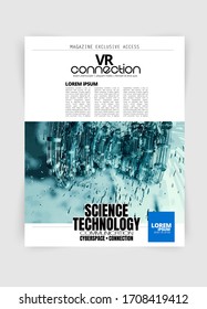 Druckzeitschrift mit 3D-Rendering-Technologiekonzept leicht zu editierbar