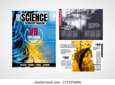 Printing magazine with 3D rendering technology concept easy to editable