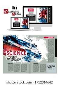 Revista de impresión con el concepto de tecnología de representación 3D fácil de editar