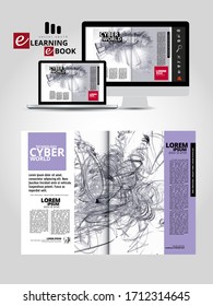 Printing magazine with 3D rendering technology concept easy to editable