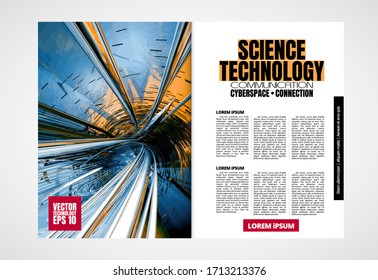 Printing magazine with 3D rendering technology concept easy to editable