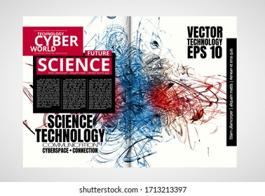 Printing magazine with 3D rendering technology concept easy to editable