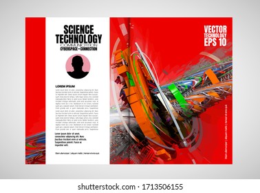 Printing magazine with 3D rendering technology concept easy to editable