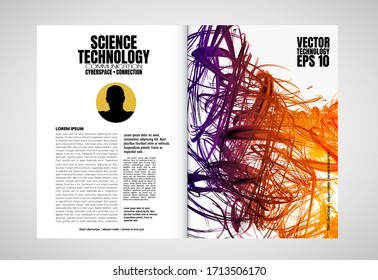 Revista de impresión con el concepto de tecnología de representación 3D fácil de editar
