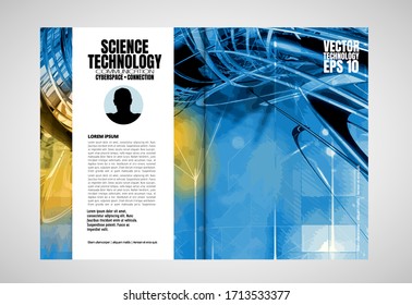 Revista de impresión con el concepto de tecnología de representación 3D fácil de editar