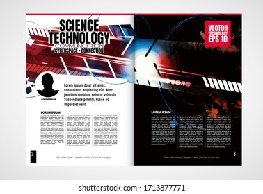 Revista de impresión con el concepto de tecnología de representación 3D fácil de editar