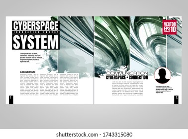 Printing magazine with 3D rendering technology concept easy to editable