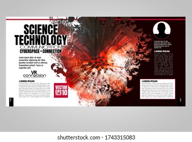 Printing magazine with 3D rendering technology concept easy to editable