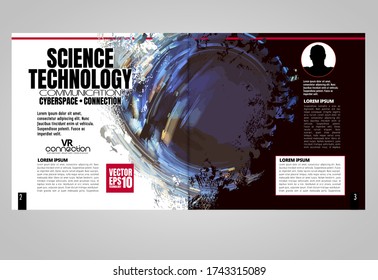 Printing magazine with 3D rendering technology concept easy to editable