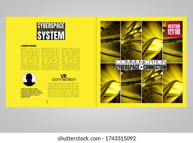 Printing magazine with 3D rendering technology concept easy to editable