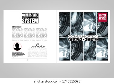 Printing magazine with 3D rendering technology concept easy to editable
