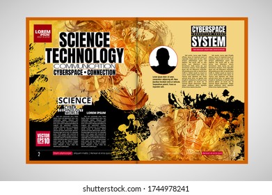 Printing magazine with 3D rendering technology concept easy to editable