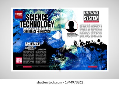 Printing magazine with 3D rendering technology concept easy to editable