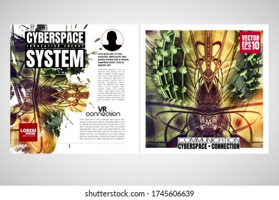 Printing magazine with 3D rendering technology concept easy to editable