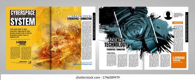 Printing magazine with 3D rendering technology concept easy to editable