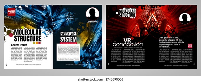 Printing magazine with 3D rendering technology concept easy to editable