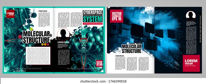Revista de impresión con el concepto de tecnología de representación 3D fácil de editar