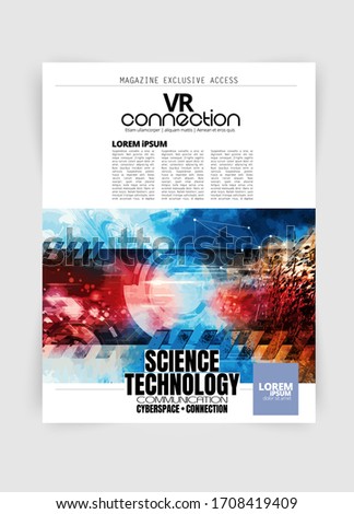 Printing magazine with 3D rendering technology concept easy to editable