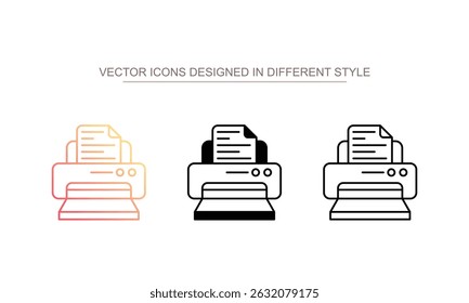 Diseño de icono de material de impresión con fondo blanco