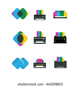 Printing Media Colorful Vector Icon Logo