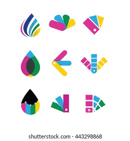 Printing Media Colorful Vector Icon Logo