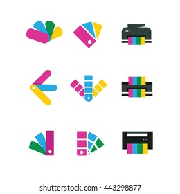 Printing Media Colorful Vector Icon Logo