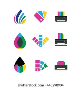 Printing Media Colorful Vector Icon Logo