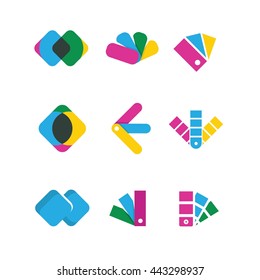 Printing Media Colorful Vector Icon Logo