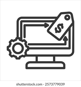 Printing Method Bared Outline Icon Vector Illustration
