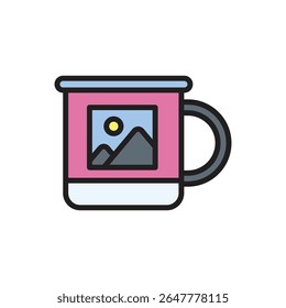 Printing Mug Icon Vector Illustration