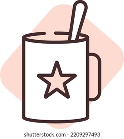 Paro de impresión, ilustración, vector sobre fondo blanco.