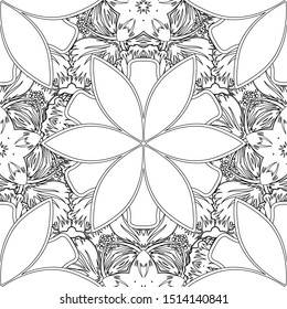 For printing on fabric, scrapbooking, gift wrapping. Vector seamless vintage pattern in black and white colors.