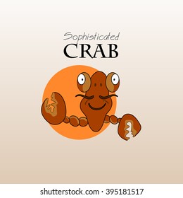 Printing on the face of the Crab. Vector illustration.