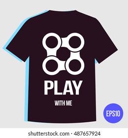 Printing on t-shirts .Vector illustration. The theme of gamer. Title: play with me.