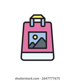 Printing Paper Bag Icon Vector Illustration