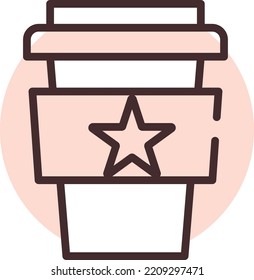 Printing paper cups, illustration, vector on white background.