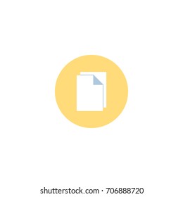 Printing paper flat icon. Single high quality symbol of paper vector for web design or mobile app. Color signs of document for design logo. Single pictogram of newspaper on white background