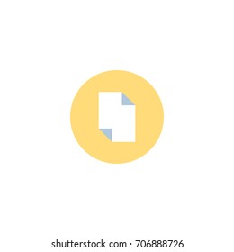 Printing paper flat icon. Single high quality symbol of paper vector for web design or mobile app. Color signs of document for design logo. Single pictogram of newspaper on white background