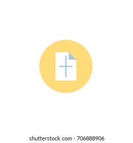 Printing paper flat icon. Single high quality symbol of paper vector for web design or mobile app. Color signs of document for design logo. Single pictogram of newspaper on white background