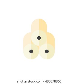 Printing paper roll icon in flat color style. 